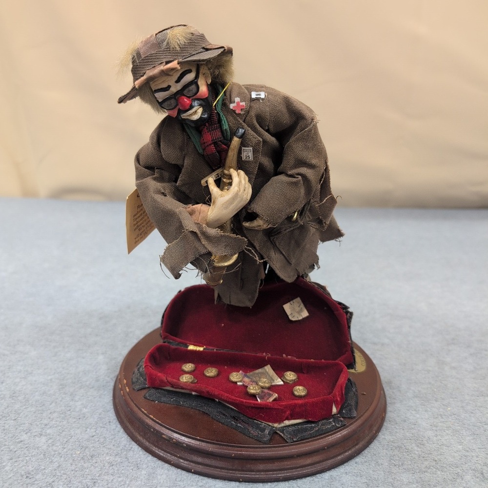 Vtg Emmett Kelly Jr Real Rags "The Sax Player" Clown Figurine Limited‎ Edition